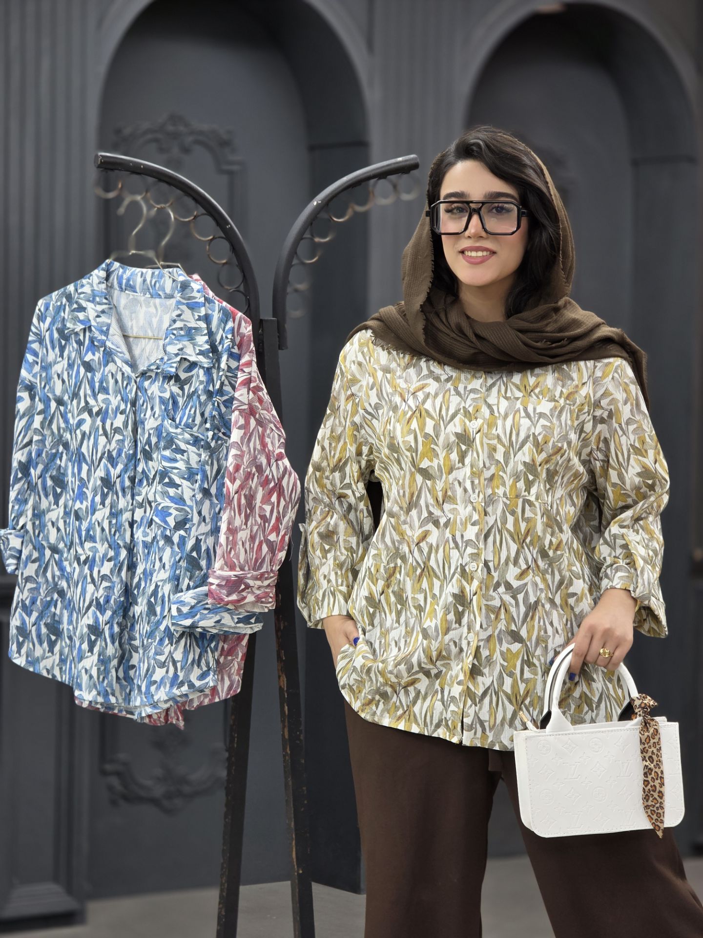 شومیز طرح برگ زنانه